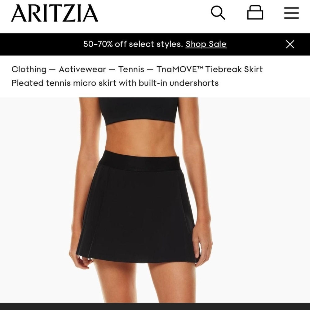 Aritzia Navy Blue TNA Move Tennis Skirt